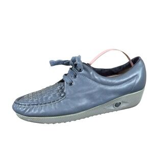 Soft Spots 030467 Womens Wedge Oxford Shoes Size 8 Walking Comfort Gray Leather